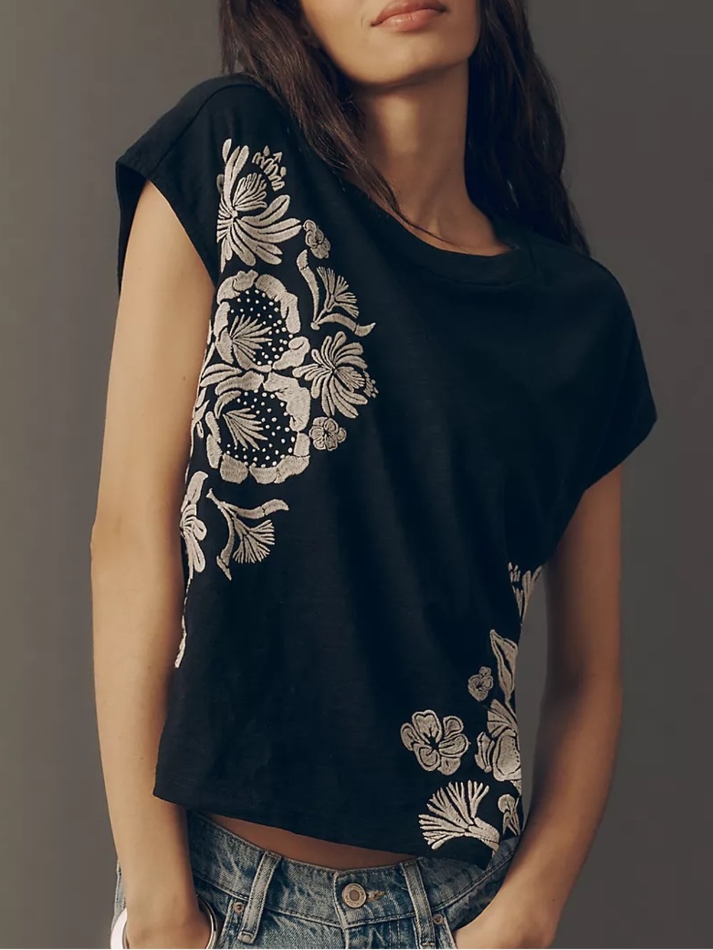 By Anthropologie Embroidered Topanga Tee